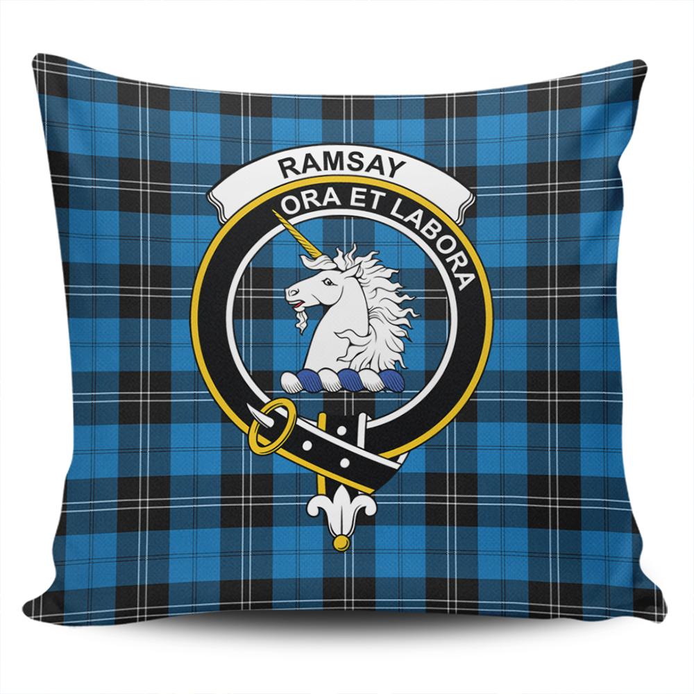 Clan Ramsay Blue Ancient Tartan Crest Pillow Cover AJ49 Clan Ramsay Tartan Today   