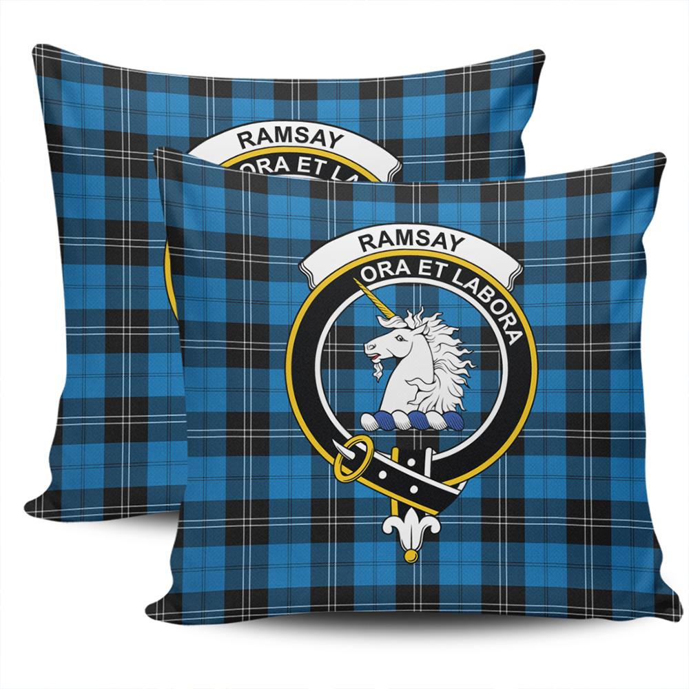 Clan Ramsay Blue Ancient Tartan Crest Pillow Cover AJ49 Clan Ramsay Tartan Today   