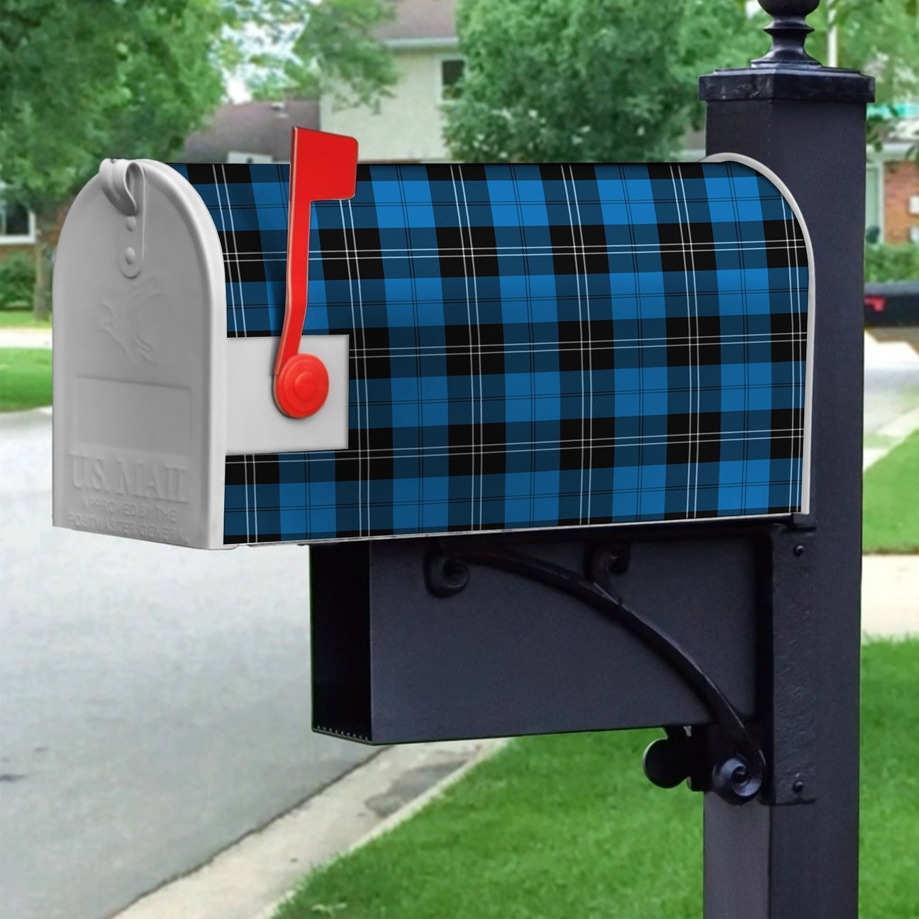 Clan Ramsay Blue Ancient Tartan Crest Mailbox SI62 Clan Ramsay Tartan Today   