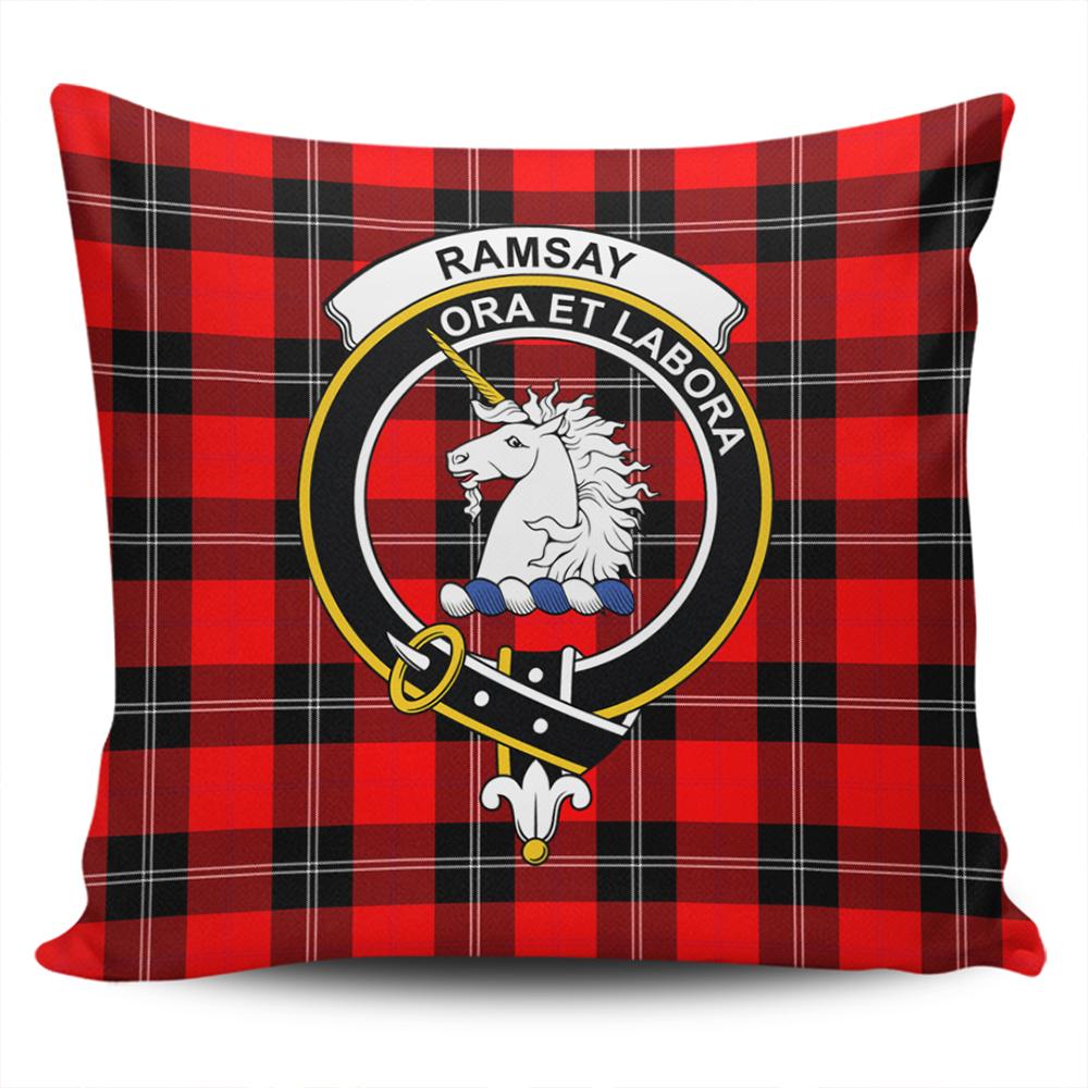 Clan Ramsay Modern Tartan Crest Pillow Cover PW64 Clan Ramsay Tartan Today   