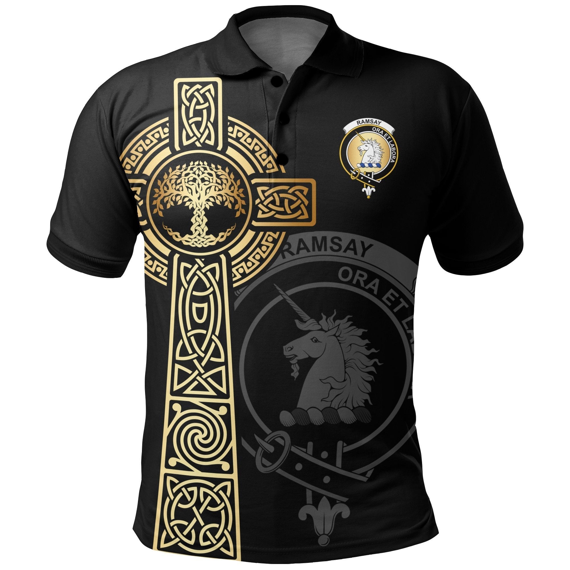 Clan Ramsay Clan Unisex Polo Shirt - Celtic Tree Of Life CL33 Ramsay Tartan Tartan Polo   