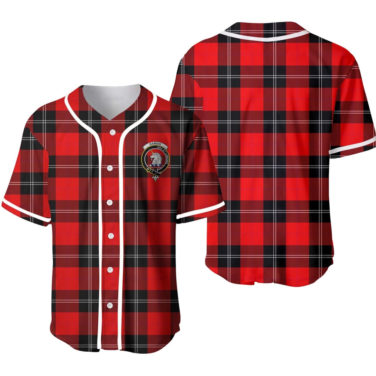 Clan Ramsay Tartan Unisex Baseball Jersey QW12UC69 Clan Ramsay Tartan Today   