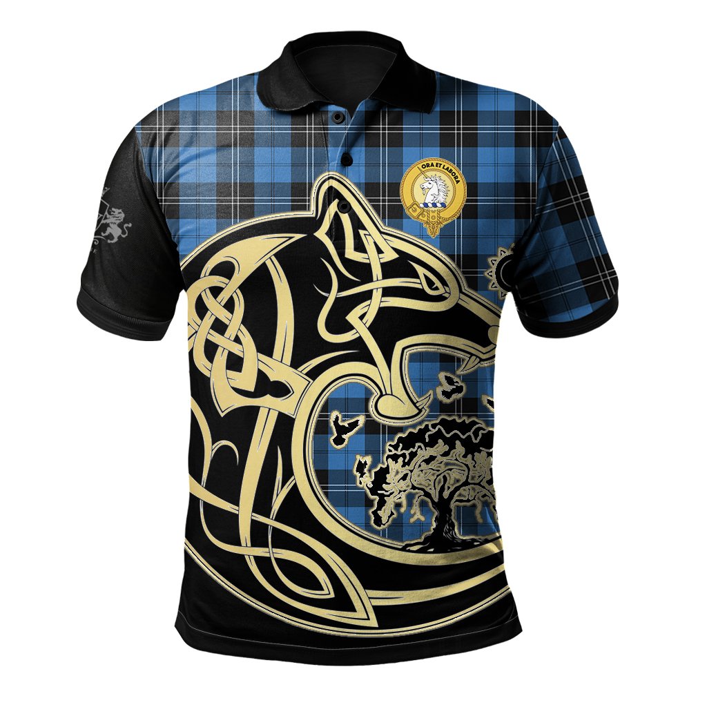 Clan Ramsay Blue Ancient Tartan Polo Shirt Viking Wolf QL76 Ramsay Blue Ancient Tartan Tartan Polo   