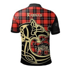 Clan Ramsay Modern Tartan Polo Shirt Viking Wolf NU95 Ramsay Modern Tartan Tartan Polo   