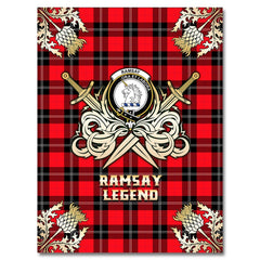 Clan Ramsay Modern Tartan Gold Courage Symbol Blanket LA59 Clan Ramsay Tartan Today   