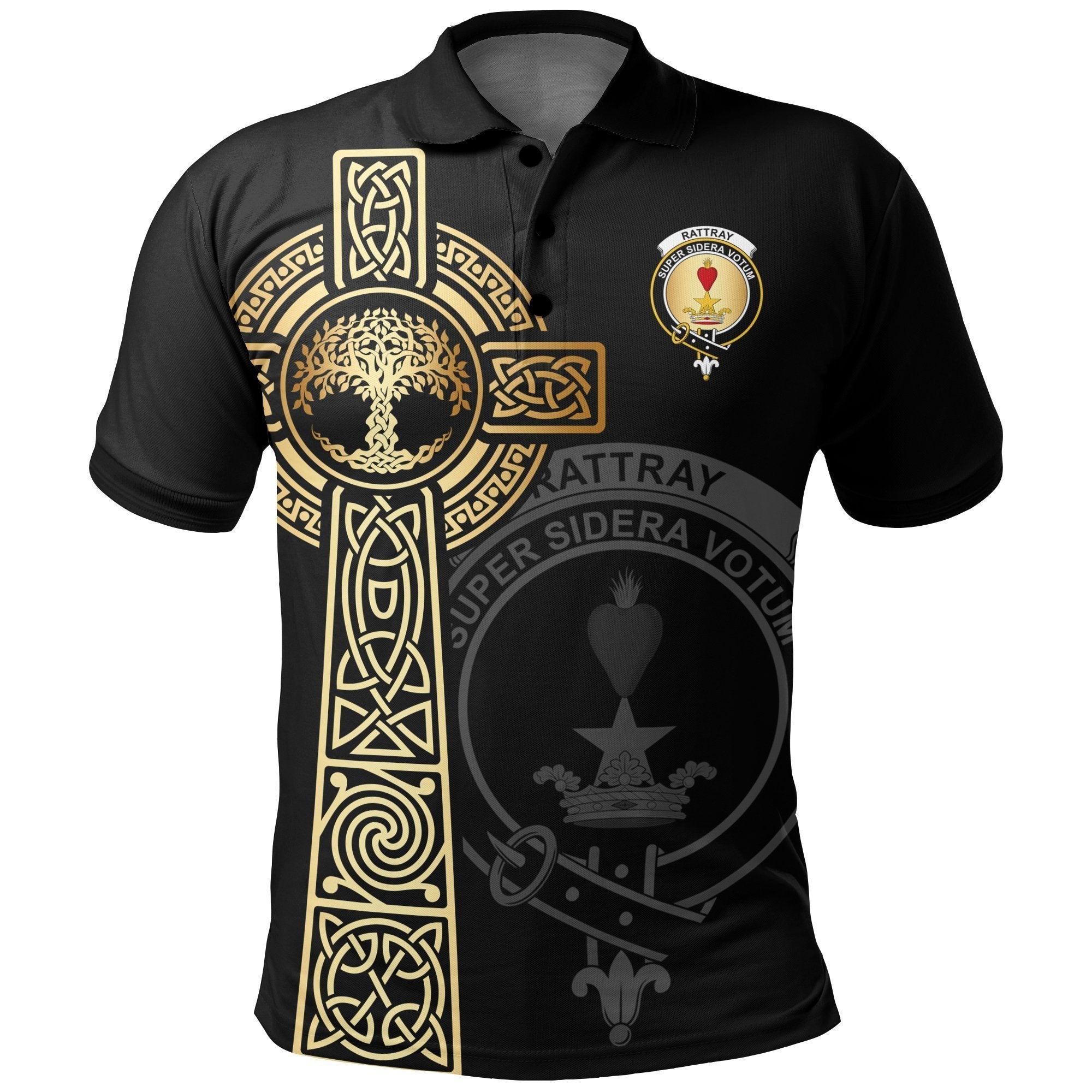 Clan Rattray Clan Unisex Polo Shirt - Celtic Tree Of Life ES68 Rattray Tartan Tartan Polo   