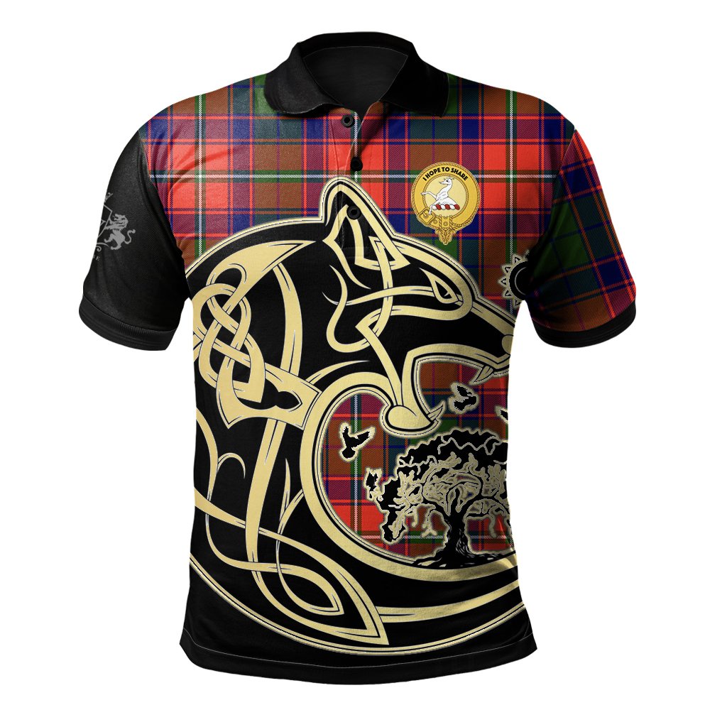 Clan Riddell Tartan Polo Shirt Viking Wolf NU33 Riddell Tartan Tartan Polo   