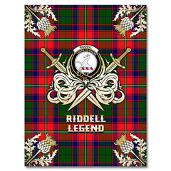 Clan Riddell Tartan Gold Courage Symbol Blanket IJ79 Clan Riddell Tartan Today   