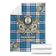 Clan Roberton Tartan Gold Courage Symbol Blanket KY94 Clan Roberton Tartan Today   