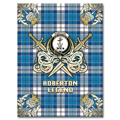 Clan Roberton Tartan Gold Courage Symbol Blanket KY94 Clan Roberton Tartan Today   