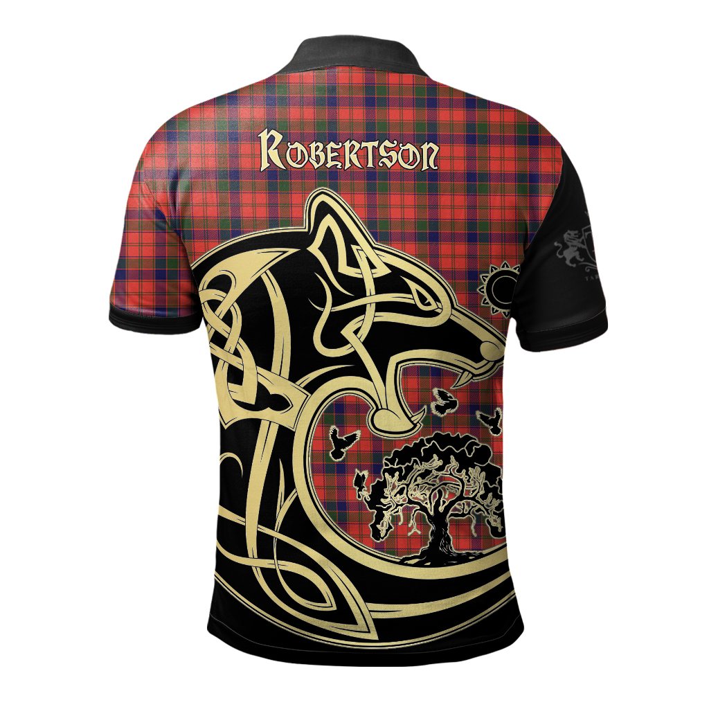 Clan Robertson Modern Tartan Polo Shirt Viking Wolf YK36 Robertson Modern Tartan Tartan Polo   