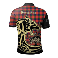 Clan Robertson Modern Tartan Polo Shirt Viking Wolf YK36 Robertson Modern Tartan Tartan Polo   