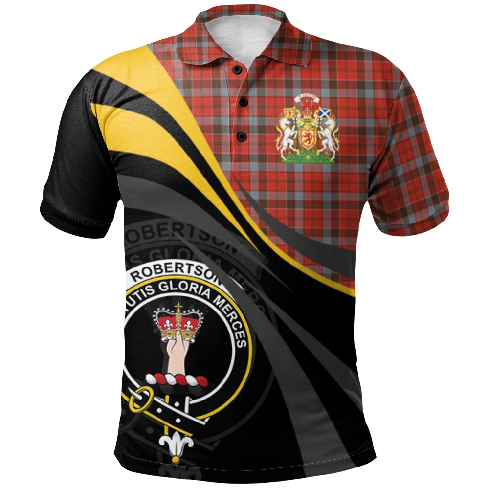 Clan Robertson Weathered Tartan Polo Shirt - Royal Coat Of Arms Style MT75 Robertson Weathered Tartan Tartan Polo   