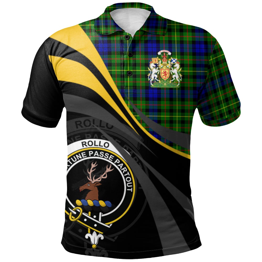 Clan Rollo Modern Tartan Polo Shirt - Royal Coat Of Arms Style KX20 Rollo Modern Tartan Tartan Polo   