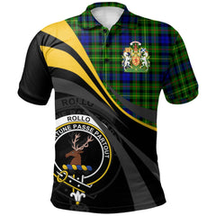 Clan Rollo Modern Tartan Polo Shirt - Royal Coat Of Arms Style KX20 Rollo Modern Tartan Tartan Polo   