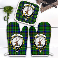 Clan Rollo Modern Tartan Crest Oven Mitt And Pot Holder (2 Oven Mitts + 1 Pot Holder) VE97 Clan Rollo Tartan Today   