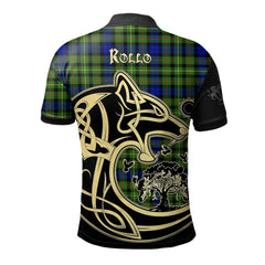 Clan Rollo Modern Tartan Polo Shirt Viking Wolf CM30 Rollo Modern Tartan Tartan Polo   