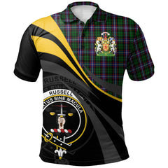 Clan Russell Tartan Polo Shirt - Royal Coat Of Arms Style DF92 Russell Tartan Tartan Polo   