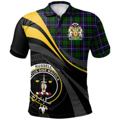 Clan Russell Modern Tartan Polo Shirt - Royal Coat Of Arms Style GX53 Russell Modern Tartan Tartan Polo   