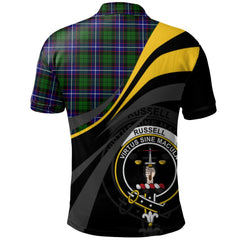 Clan Russell Modern Tartan Polo Shirt - Royal Coat Of Arms Style GX53 Russell Modern Tartan Tartan Polo   