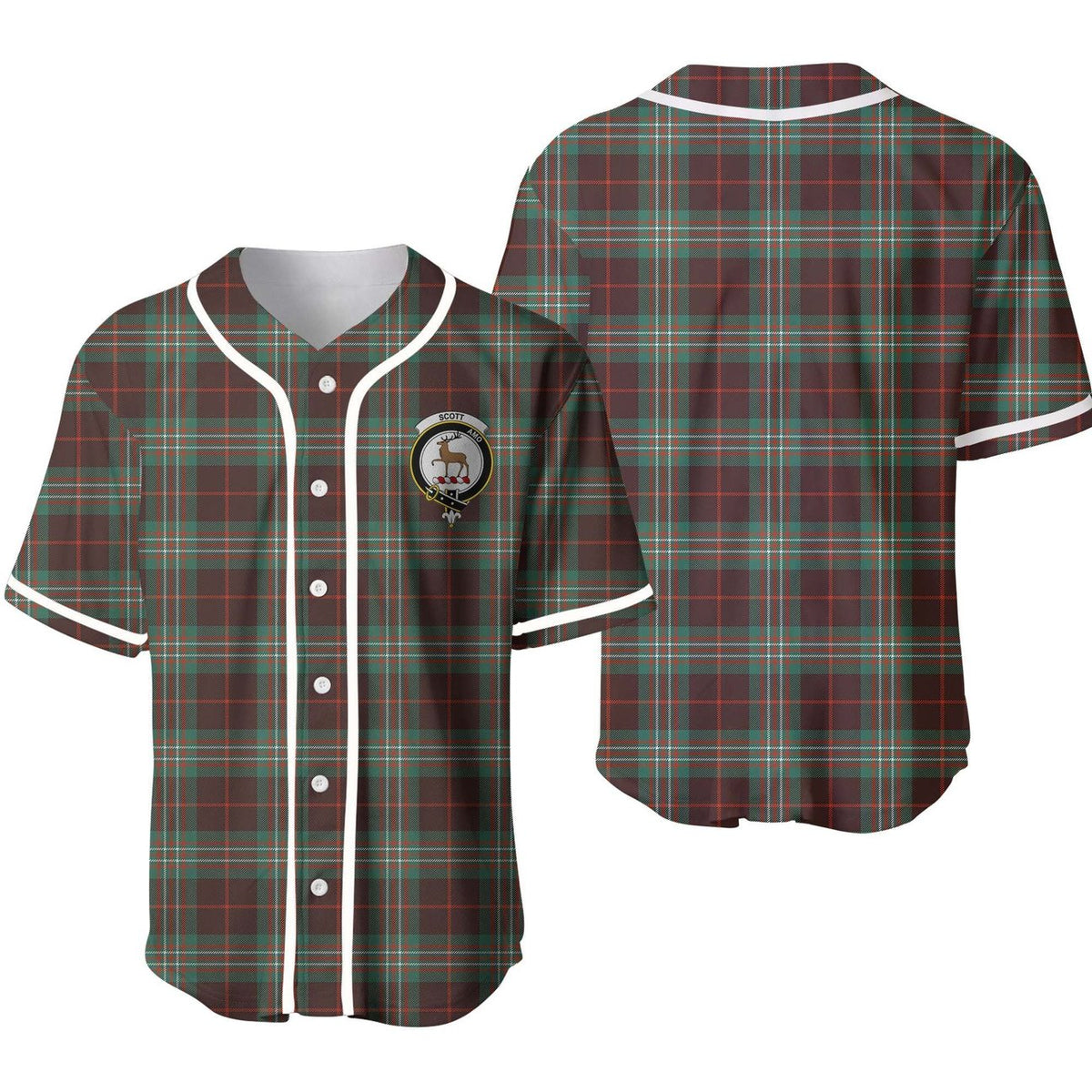 Clan Scott Brown Ancient Tartan Unisex Baseball Jersey NS67RK42 Clan Scott (Scott Tartan) Tartan Today   