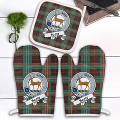 Clan Scott Brown Ancient Tartan Crest Oven Mitt And Pot Holder (2 Oven Mitts + 1 Pot Holder) XC94 Clan Scott (Scott Tartan) Tartan Today   