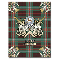 Clan Scott Brown Ancient Tartan Gold Courage Symbol Blanket TN40 Clan Scott (Scott Tartan) Tartan Today   