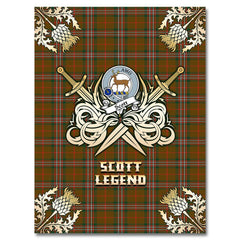 Clan Scott Brown Modern Tartan Gold Courage Symbol Blanket VF90 Clan Scott (Scott Tartan) Tartan Today   