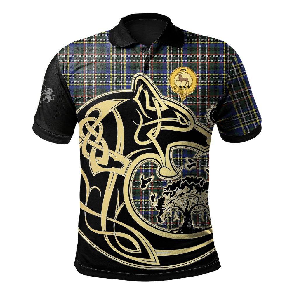 Clan Scott Green Modern Tartan Polo Shirt Viking Wolf YS26 Scott Green Modern Tartan Tartan Polo   