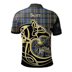 Clan Scott Green Modern Tartan Polo Shirt Viking Wolf YS26 Scott Green Modern Tartan Tartan Polo   