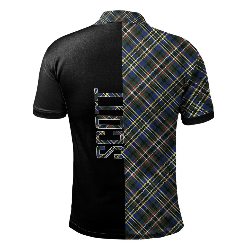 Clan Scott Green Modern Tartan Polo Shirt Half of Me - Cross Style XR62 Scott Green Modern Tartan Tartan Polo   