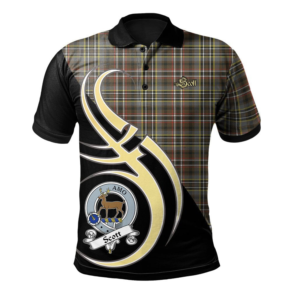 Clan Scott Green Weathered Tartan Polo Shirt - Believe In Me Style WE55 Scott Green Weathered Tartan Tartan Polo   