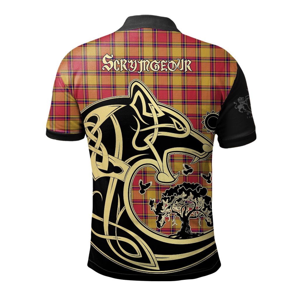 Clan Scrymgeour Tartan Polo Shirt Viking Wolf BV34 Scrymgeour Tartan Tartan Polo   