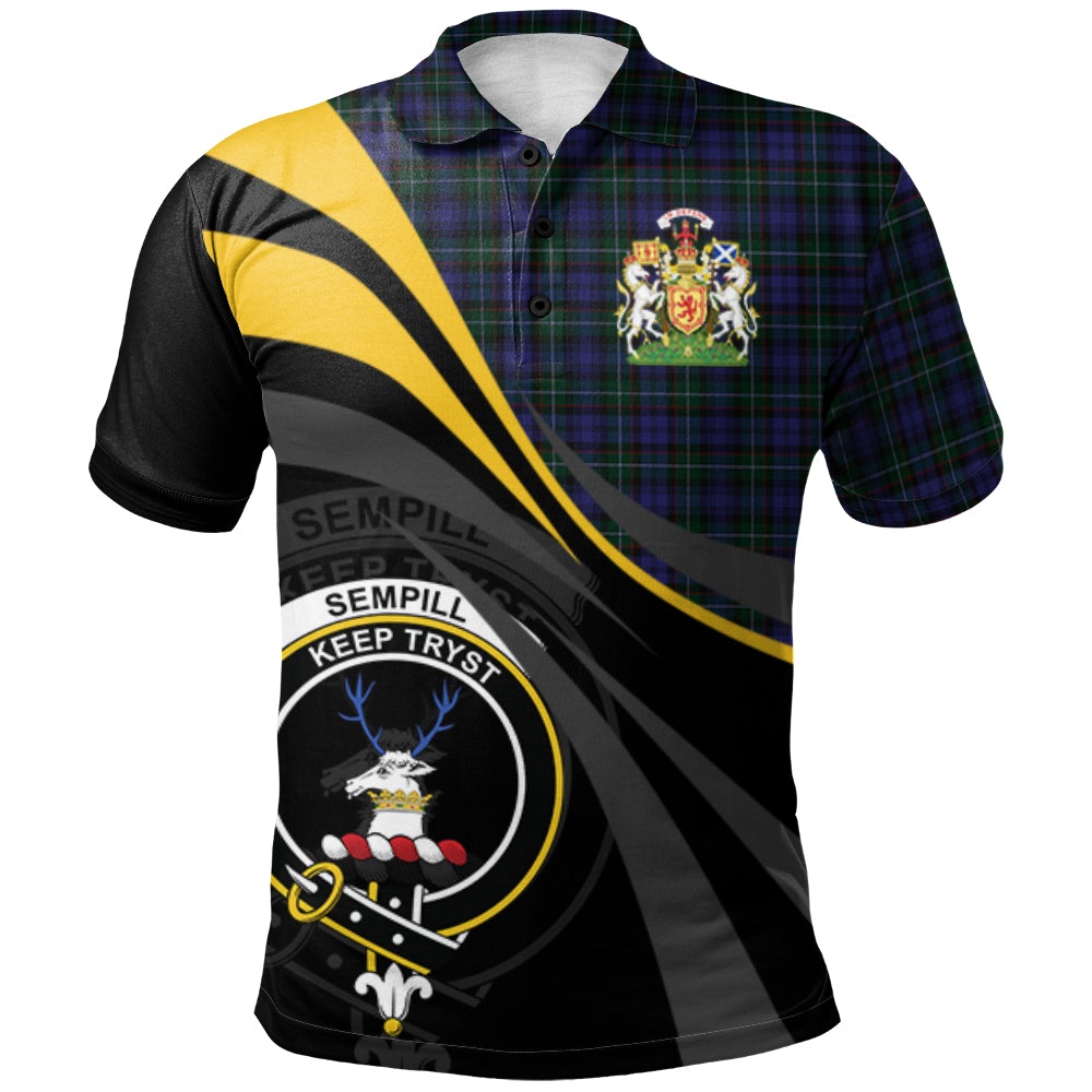 Clan Sempill Tartan Polo Shirt - Royal Coat Of Arms Style AL16 Sempill Tartan Tartan Polo   