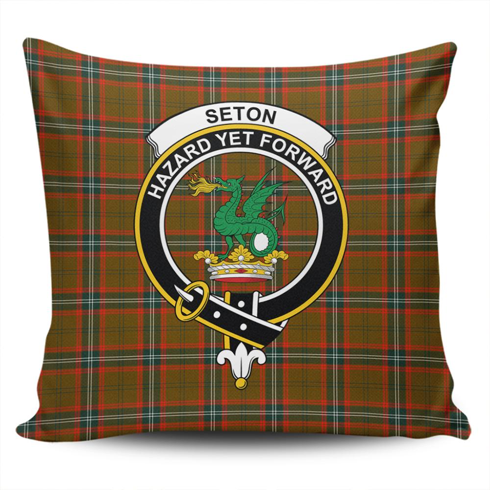 Clan Seton Hunting Modern Tartan Crest Pillow Cover SU80 Clan Seton Tartan Today   