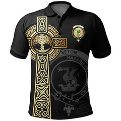 Clan Seton Clan Unisex Polo Shirt - Celtic Tree Of Life MT38 Seton Tartan Tartan Polo   