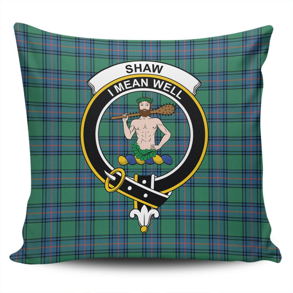 Clan Shaw Ancient Tartan Crest Pillow Cover RA76 Clan Shaw Tartan Today   