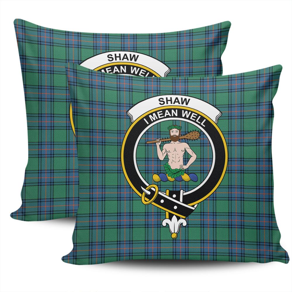 Clan Shaw Ancient Tartan Crest Pillow Cover RA76 Clan Shaw Tartan Today   