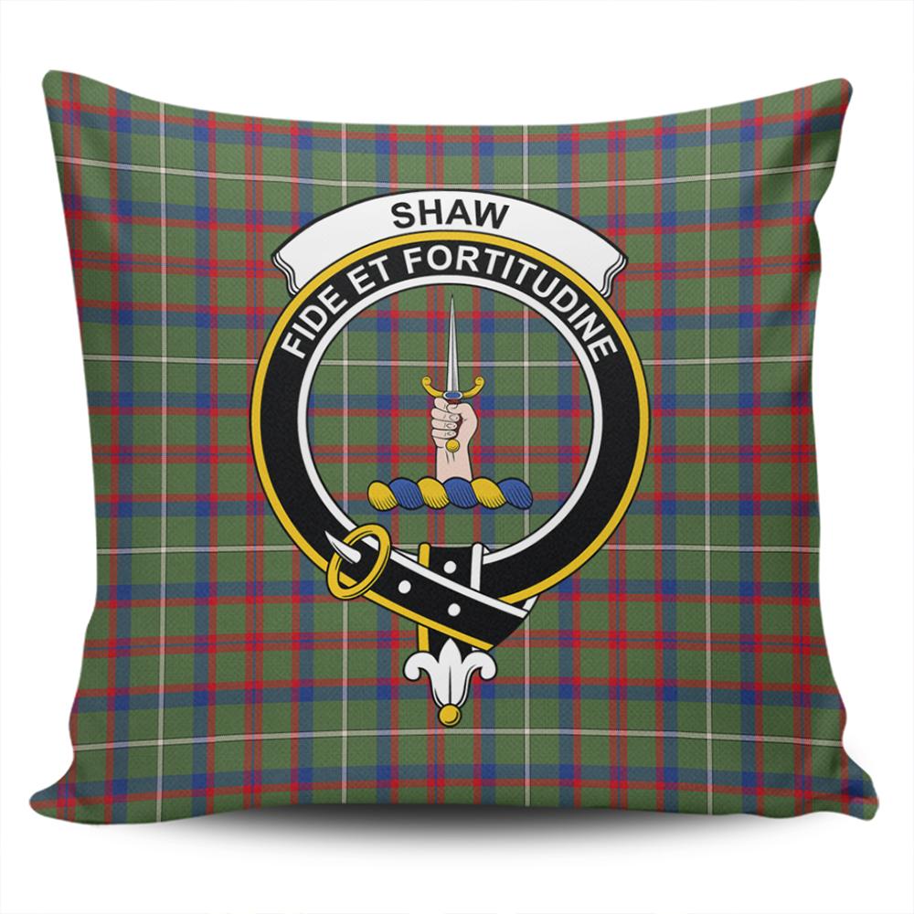 Clan Shaw Green Modern Tartan Crest Pillow Cover EL62 Clan Shaw Tartan Today   