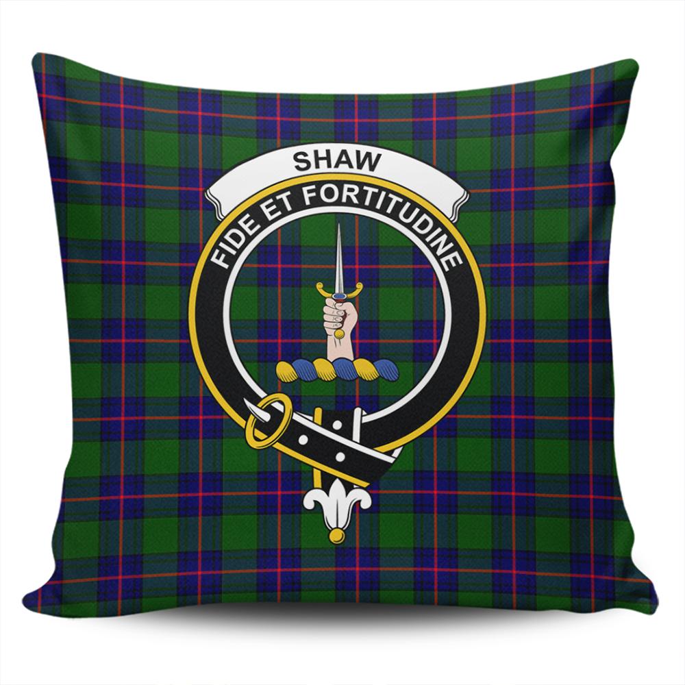 Clan Shaw Modern Tartan Crest Pillow Cover BG84 Clan Shaw Tartan Today   