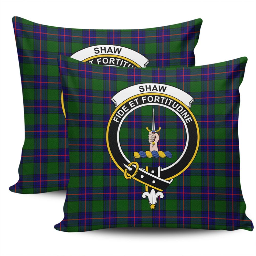 Clan Shaw Modern Tartan Crest Pillow Cover BG84 Clan Shaw Tartan Today   