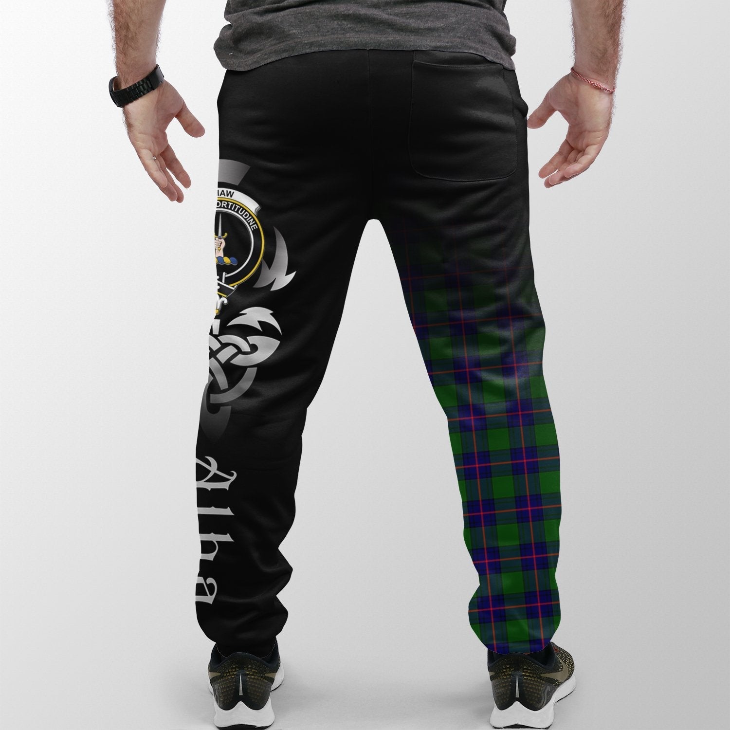 Clan Shaw Modern Tartan Crest Jogger Sweatpants  Alba Celtic Style FG25 Clan Shaw Tartan Today   