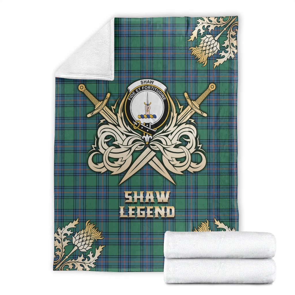 Clan Shaw Ancient Tartan Gold Courage Symbol Blanket PE52 Clan Shaw Tartan Today   