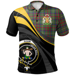 Clan Shaw Green Modern Tartan Polo Shirt - Royal Coat Of Arms Style UU79 Shaw Green Modern Tartan Tartan Polo   