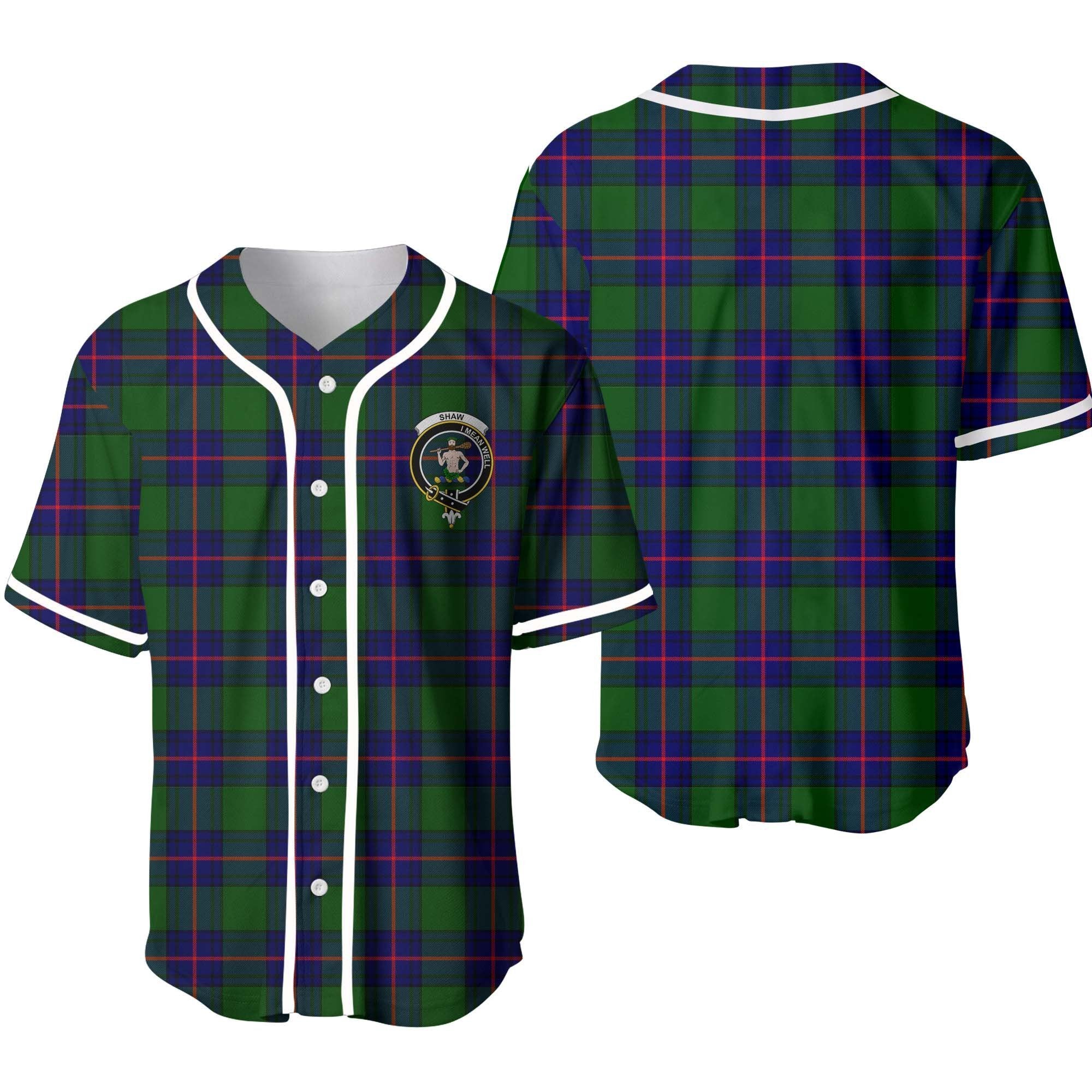 Clan Shaw (of Sauchie) Tartan Unisex Baseball Jersey OL52DD43 Clan Shaw Tartan Today   