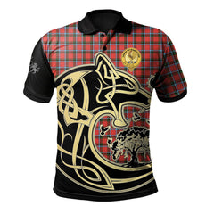 Clan Sinclair Modern Tartan Polo Shirt Viking Wolf NG17 Sinclair Modern Tartan Tartan Polo   