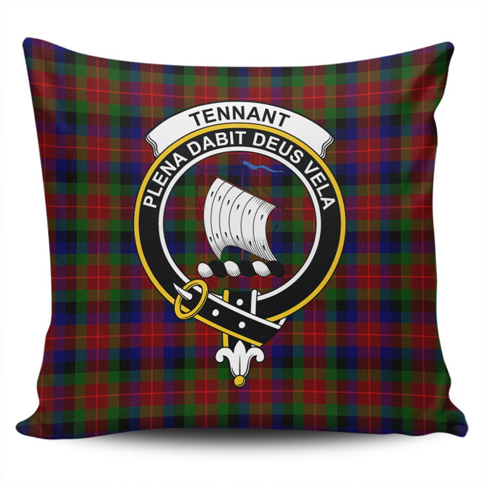 Clan Tennant Tartan Crest Pillow Cover HN43 Clan Tennant Tartan Today   