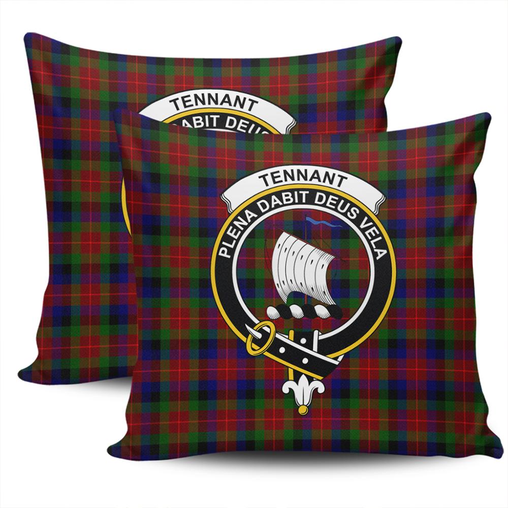 Clan Tennant Tartan Crest Pillow Cover HN43 Clan Tennant Tartan Today   