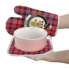 Clan Udny Tartan Crest Oven Mitt And Pot Holder (2 Oven Mitts + 1 Pot Holder) ZO24 Clan Udny Tartan Today   