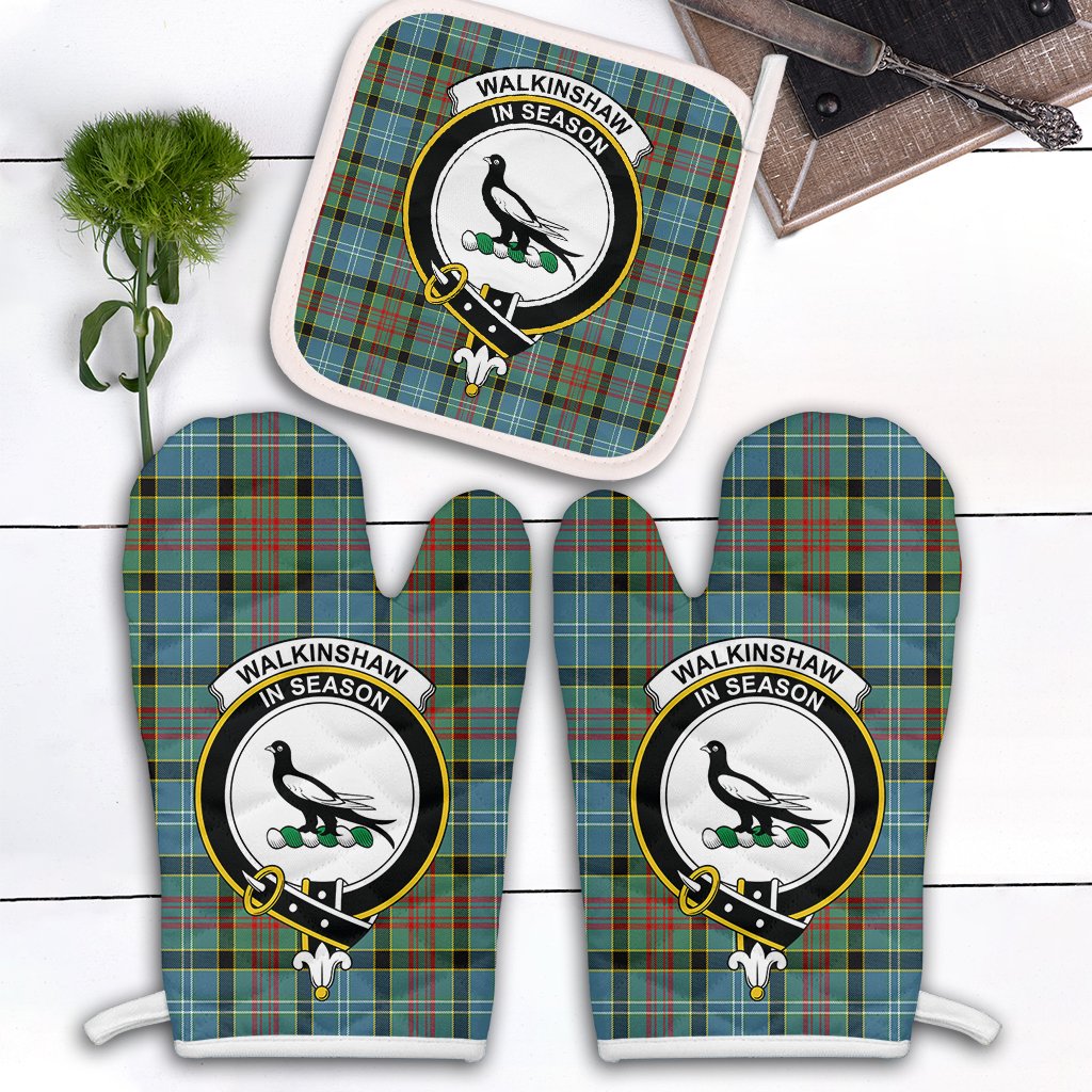 Clan Walkinshaw Tartan Crest Oven Mitt And Pot Holder (2 Oven Mitts + 1 Pot Holder) NL19 Clan Shaw Tartan Today   